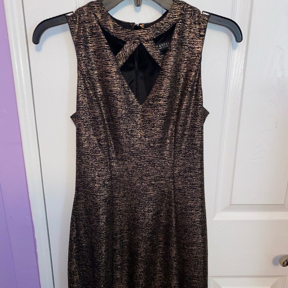Guess Black/Brown Metallic Dress Size 4